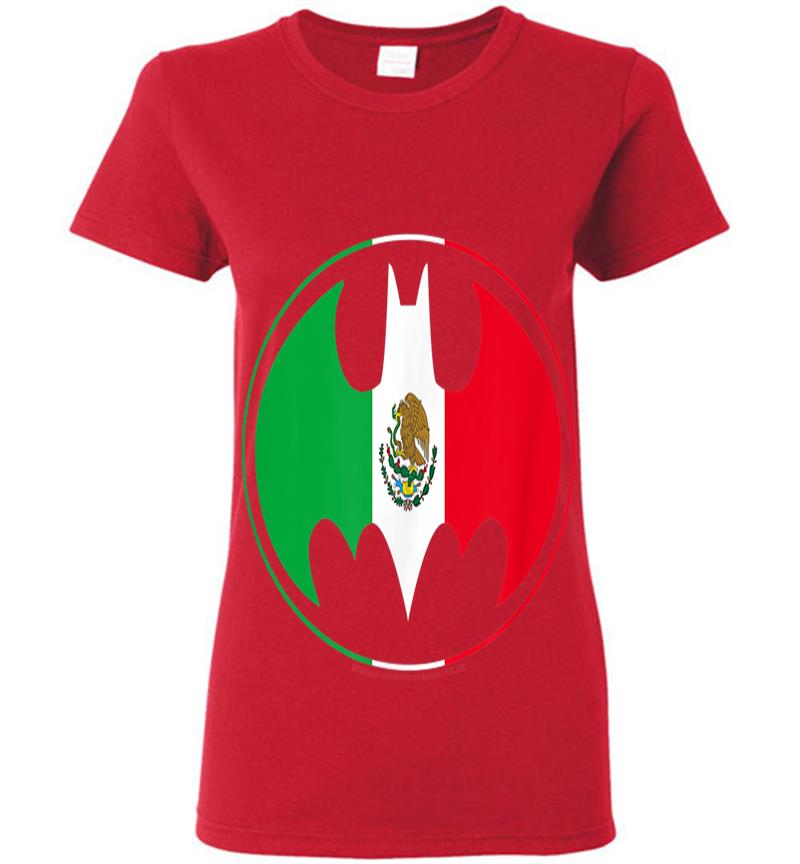 Inktee Store - Batman Mexican Flag Shield Womens T-Shirt Image
