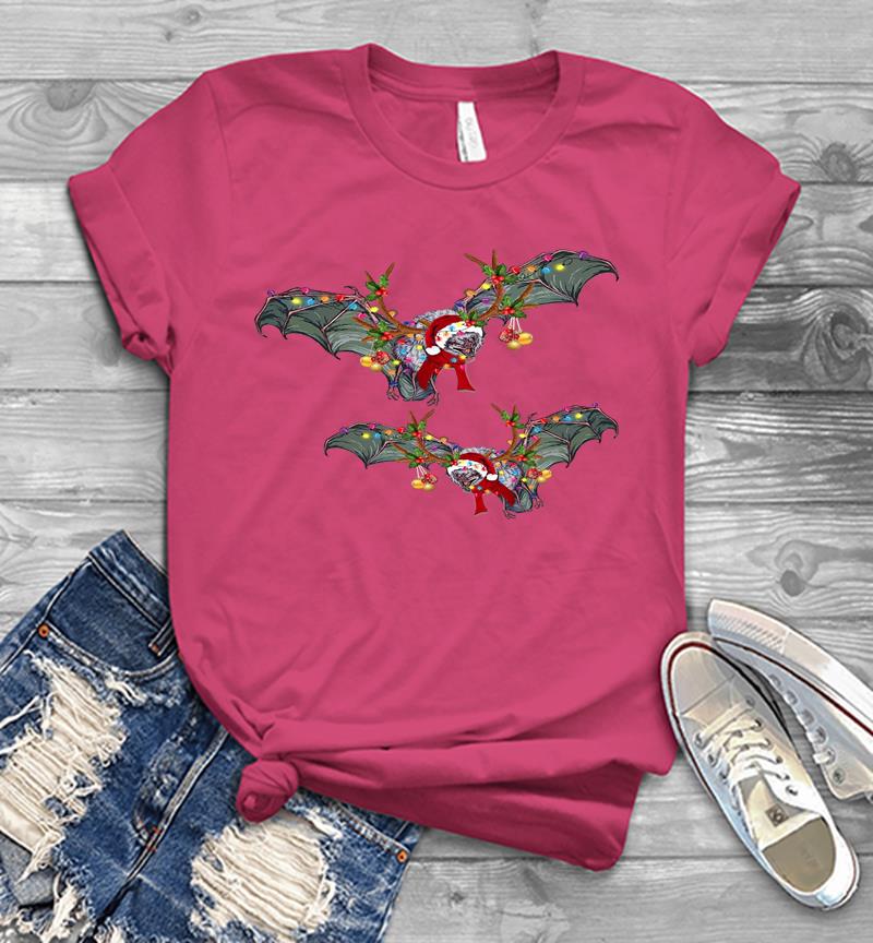 Inktee Store - Bats Santa Christmas Mens T-Shirt Image