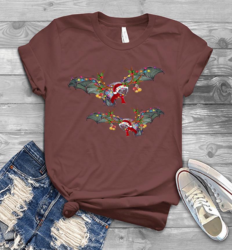 Inktee Store - Bats Santa Christmas Mens T-Shirt Image