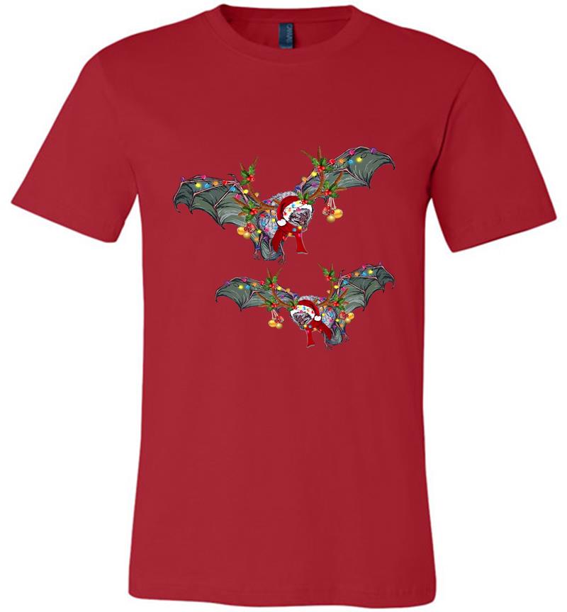 Inktee Store - Bats Santa Christmas Premium T-Shirt Image