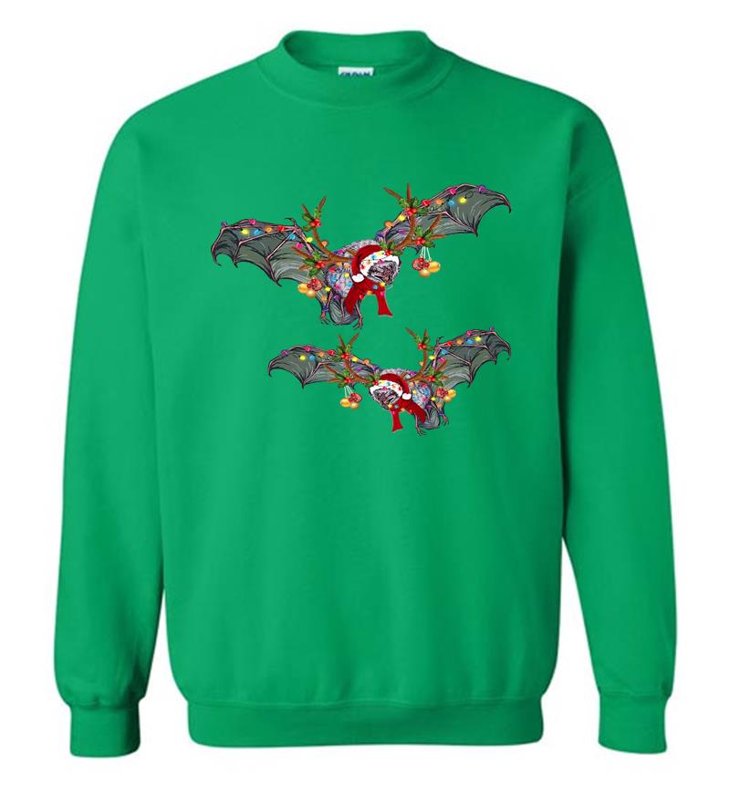 Inktee Store - Bats Santa Christmas Sweatshirt Image