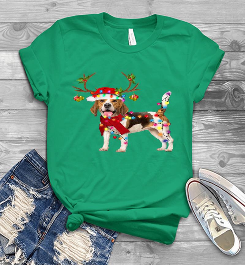 Inktee Store - Beagle Reindeer Christmas Mens T-Shirt Image
