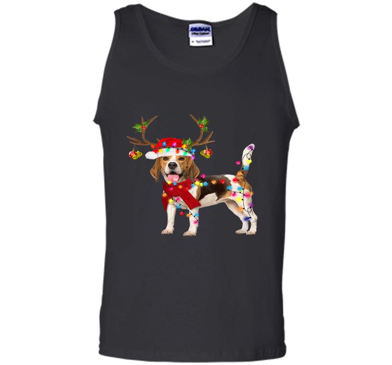 Inktee Store - Beagle Reindeer Christmas Mens Tank Top Image
