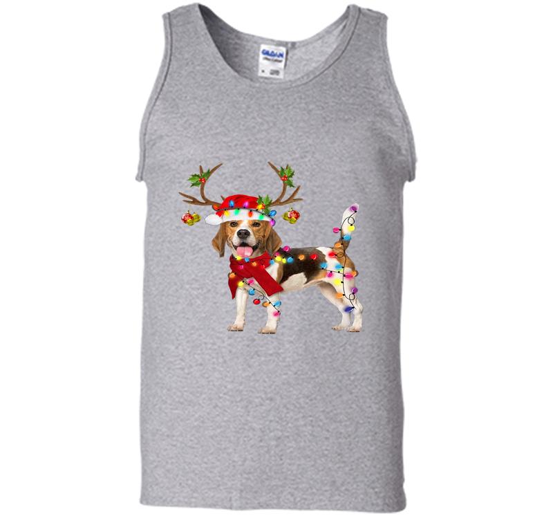 Inktee Store - Beagle Reindeer Christmas Mens Tank Top Image