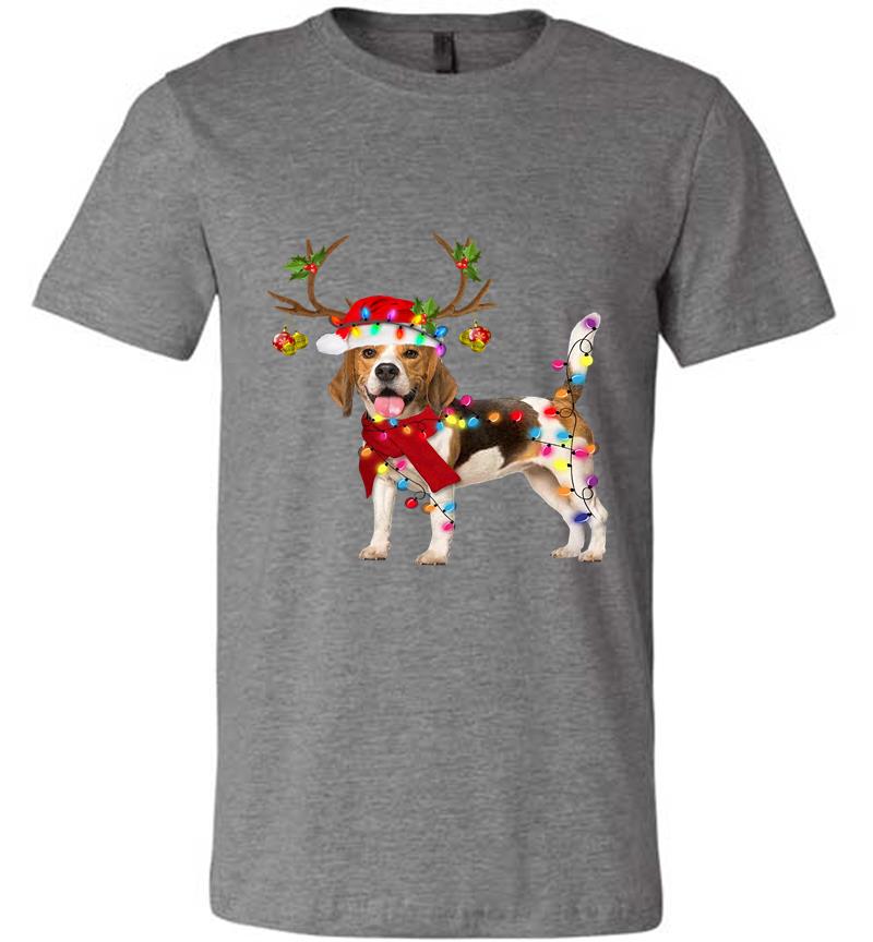 Inktee Store - Beagle Reindeer Christmas Premium T-Shirt Image