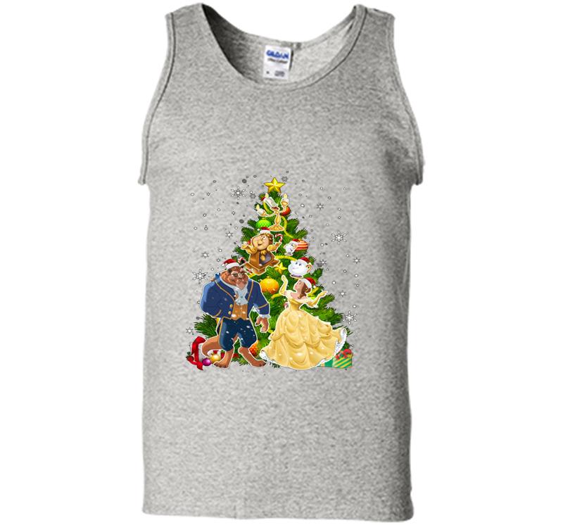 Beauty and the Beast Christmas tree Mens Tank Top