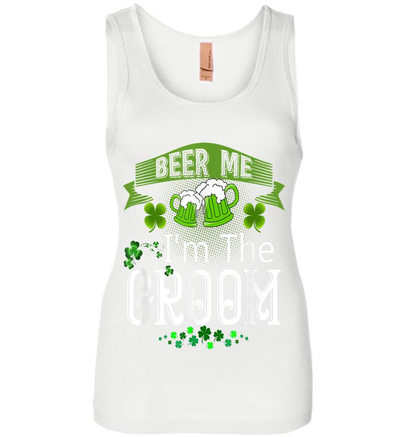 Inktee Store - Beer Me I'M The Groom St Patricks Day Wedding Womens Jersey Tank Top Image