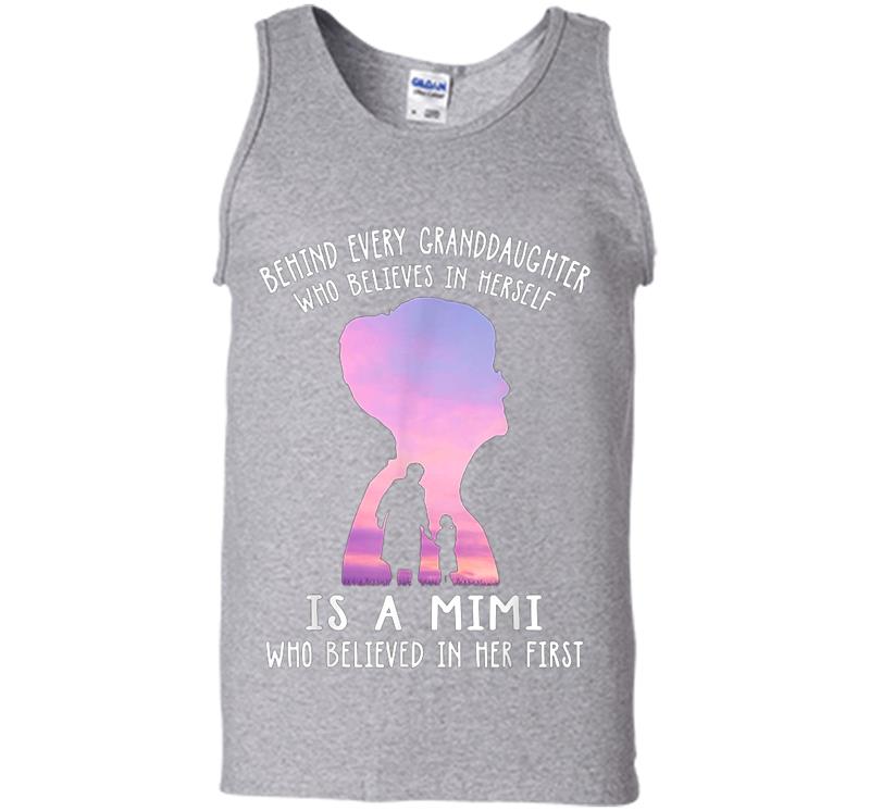 Inktee Store - Behind Every Granddaughter Who Believes In Herself Is A Mimi Mens Tank Top Image