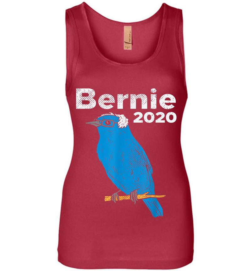 Inktee Store - Bernie 2020 Blue Bird Sanders Funny 2020 Election President Womens Jersey Tank Top Image