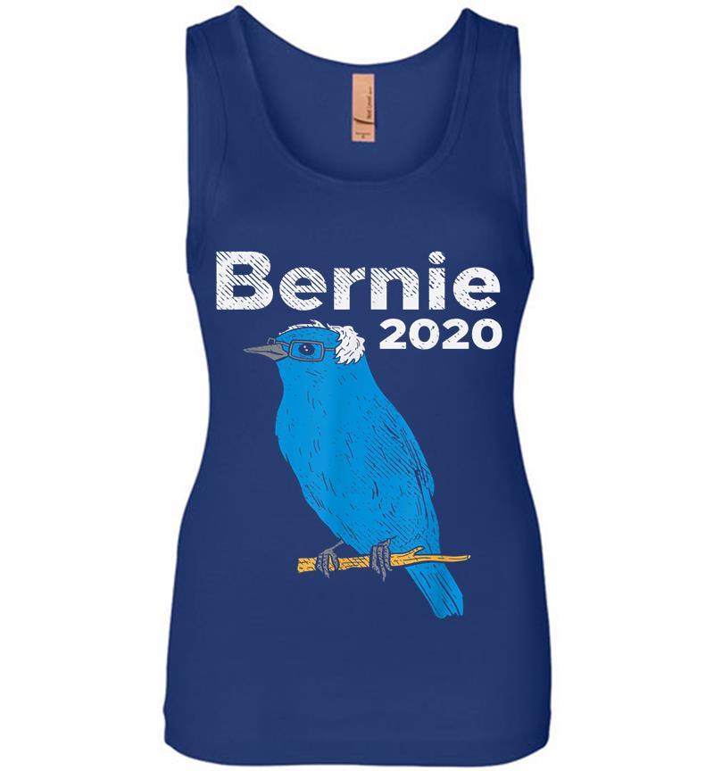 Inktee Store - Bernie 2020 Blue Bird Sanders Funny 2020 Election President Womens Jersey Tank Top Image