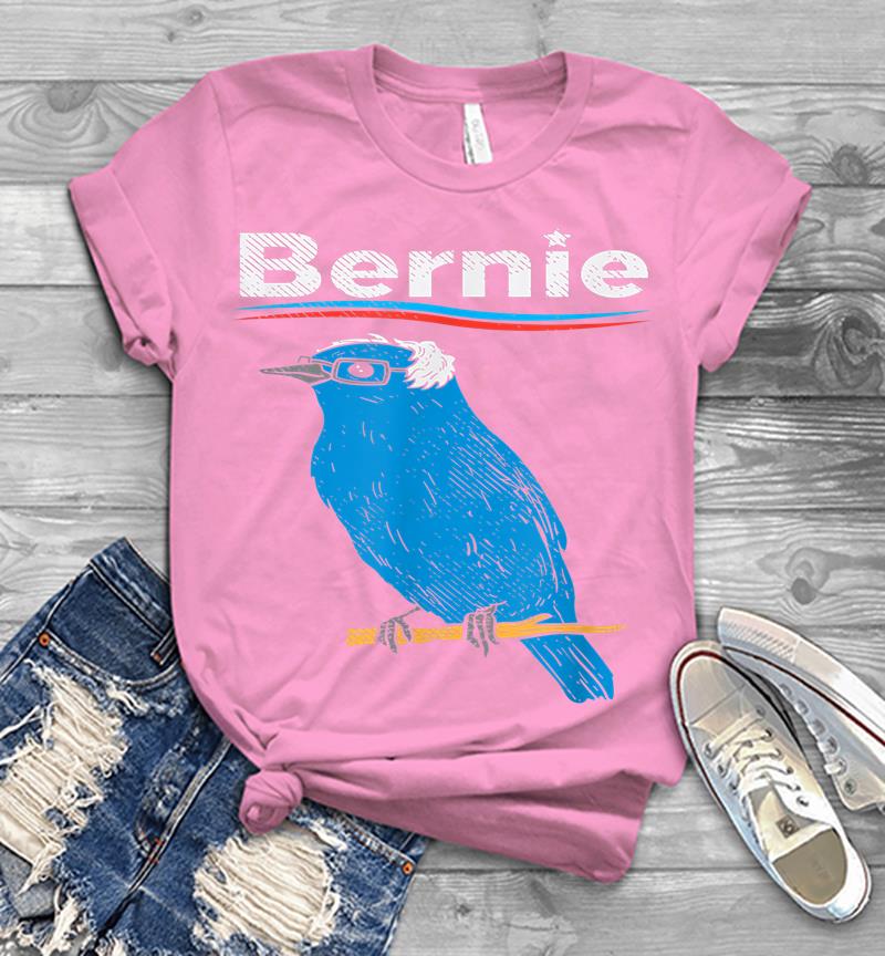 Inktee Store - Bernie Sanders Blue Bird Glasses Wig 2020 Election President Mens T-Shirt Image