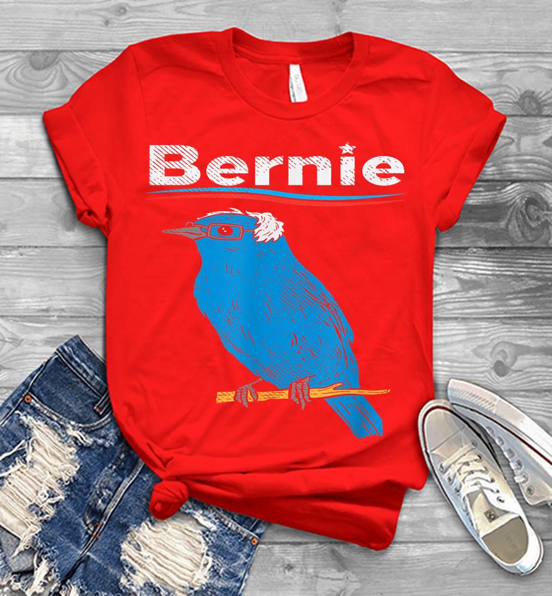Inktee Store - Bernie Sanders Blue Bird Glasses Wig 2020 Election President Mens T-Shirt Image