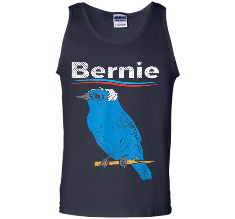 Inktee Store - Bernie Sanders Blue Bird Glasses Wig 2020 Election President Mens Tank Top Image