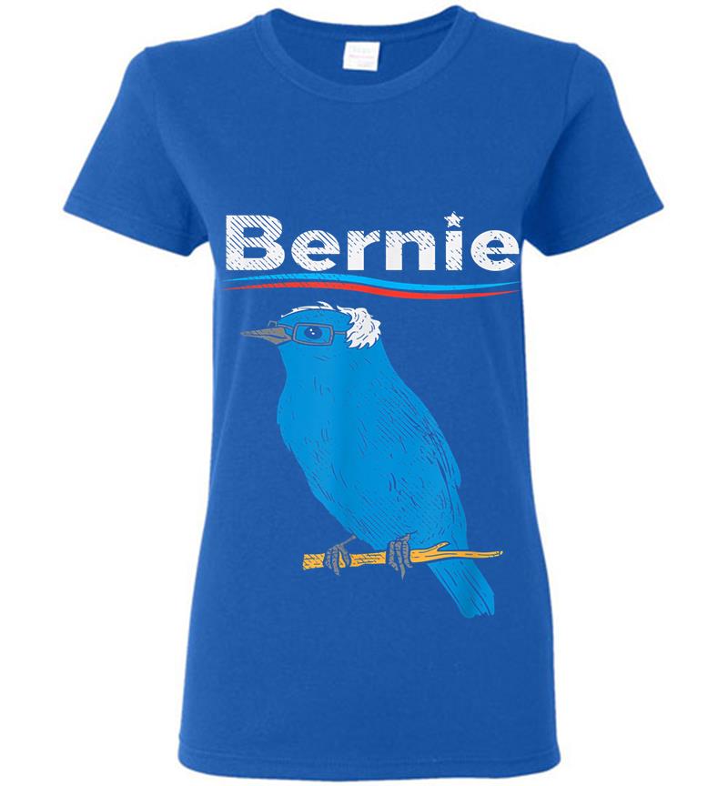 Inktee Store - Bernie Sanders Blue Bird Glasses Wig 2020 Election President Womens T-Shirt Image