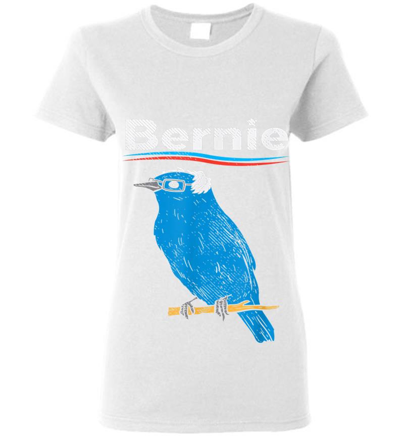 Inktee Store - Bernie Sanders Blue Bird Glasses Wig 2020 Election President Womens T-Shirt Image