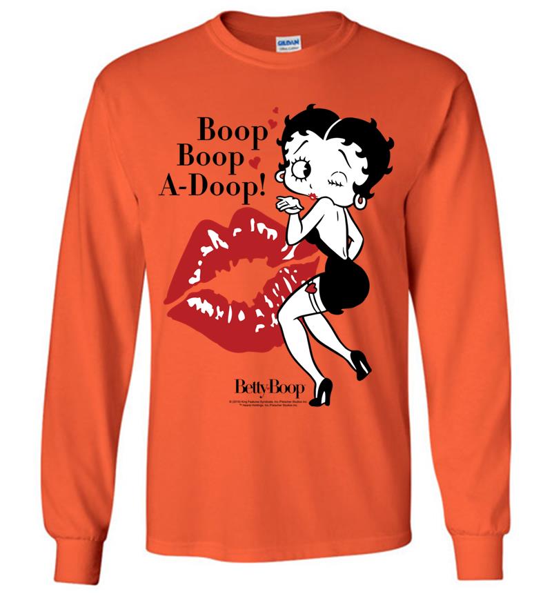 Inktee Store - Betty Boop Blowing Kisses Long Sleeve T-Shirt Image