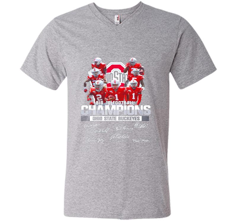 Inktee Store - Big 10 Football Ohio State Buckeyes Players Signatures V-Neck T-Shirt Image