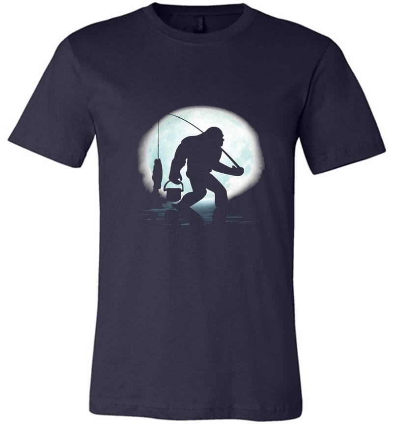 Inktee Store - Bigfoot Fishing The Moon Premium T-Shirt Image