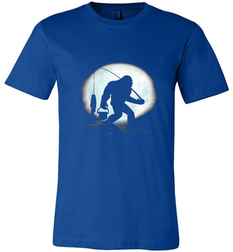 Inktee Store - Bigfoot Fishing The Moon Premium T-Shirt Image