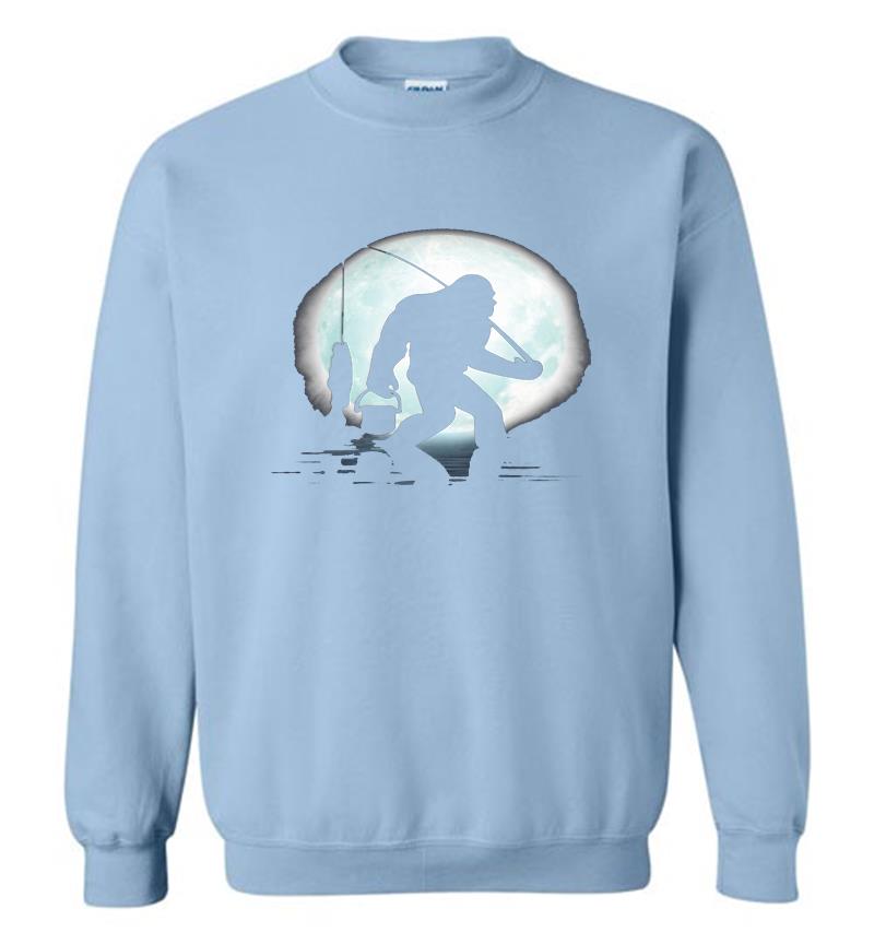 Inktee Store - Bigfoot Fishing The Moon Sweatshirt Image