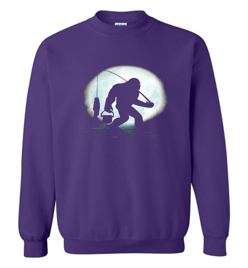 Inktee Store - Bigfoot Fishing The Moon Sweatshirt Image