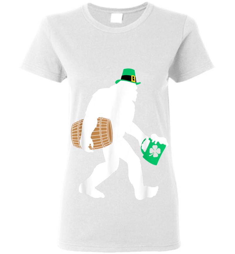 Inktee Store - Bigfoot St Patricks Day Sasquatch Party Funny Womens T-Shirt Image