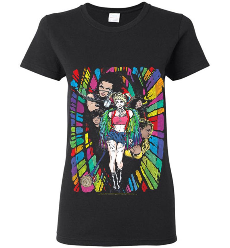 Birds Of Prey Harley Quinn Color Corridor Womens T-Shirt