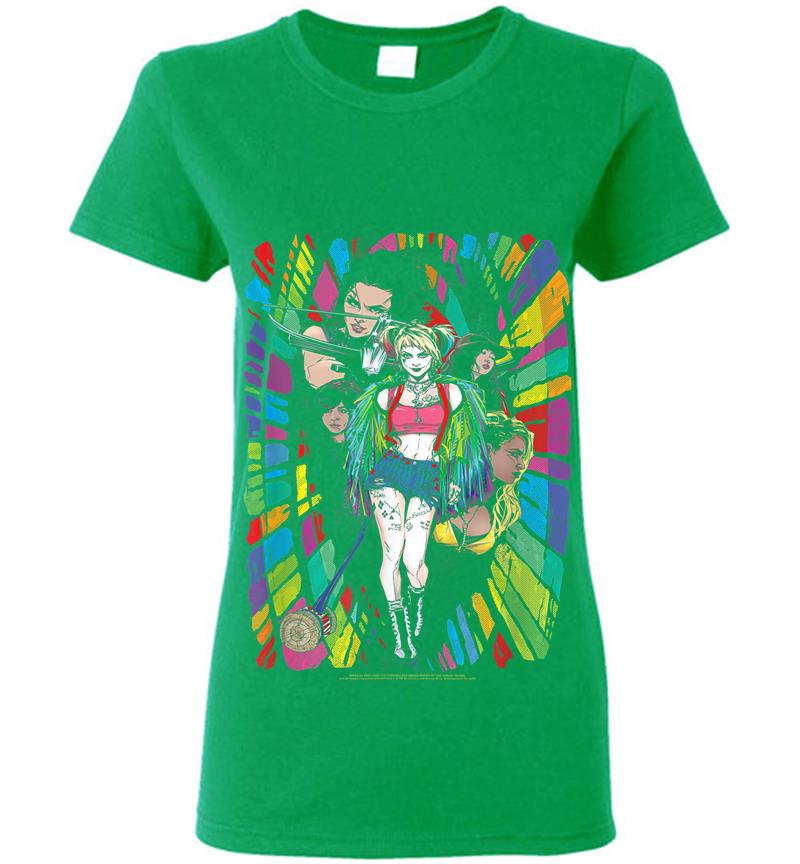 Inktee Store - Birds Of Prey Harley Quinn Color Corridor Womens T-Shirt Image