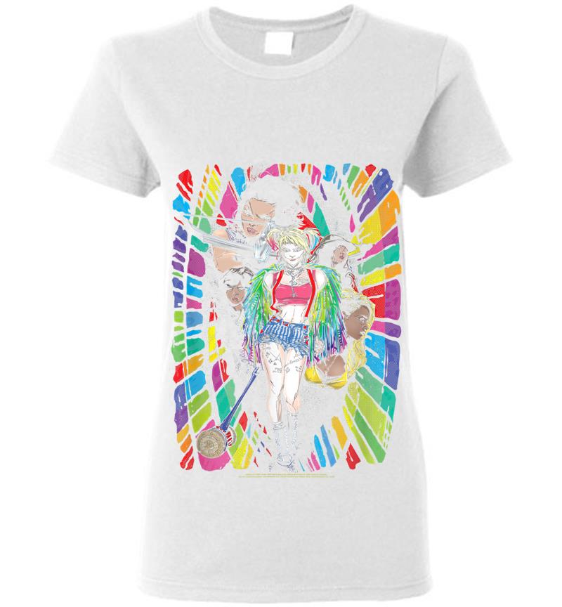 Inktee Store - Birds Of Prey Harley Quinn Color Corridor Womens T-Shirt Image
