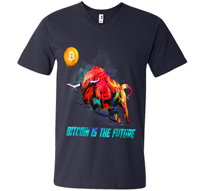 Inktee Store - Bitcoin Bitcoin Is The Future Krypto Design Btc V-Neck T-Shirt Image