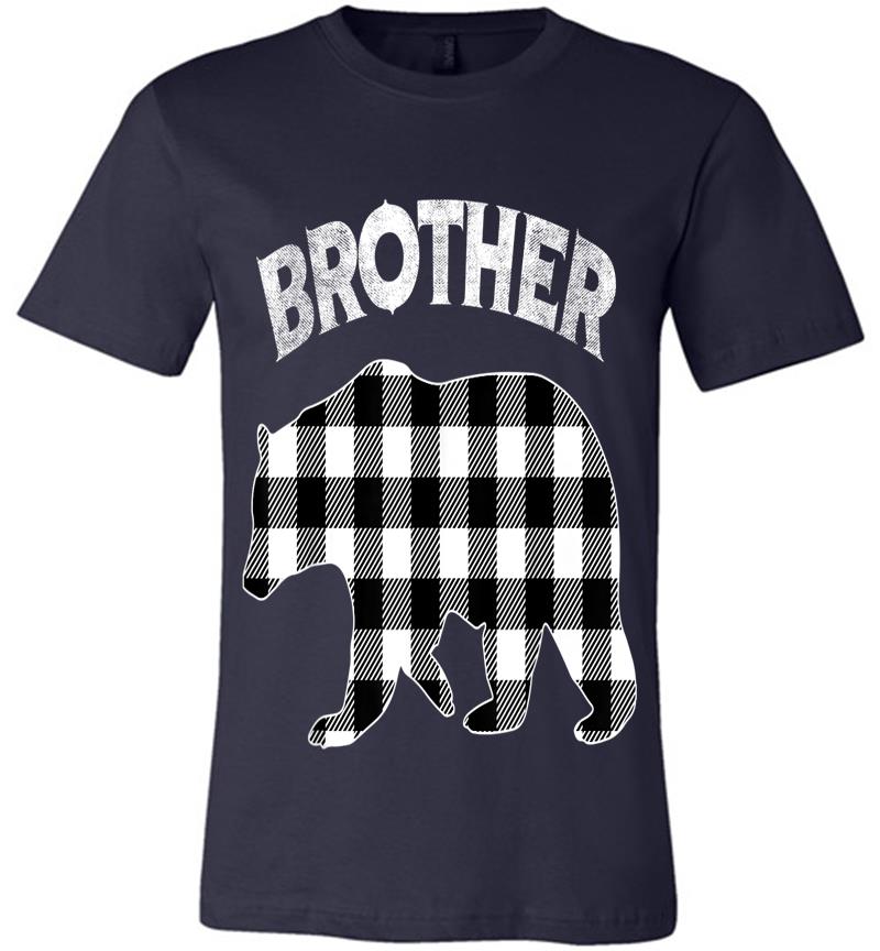 Black And White Buffalo Plaid Brother Bear Christmas Pajama Premium T ...