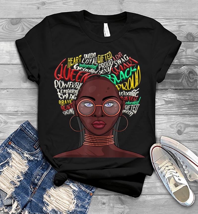 Black Queen For African American Natural Afro Mens T-Shirt