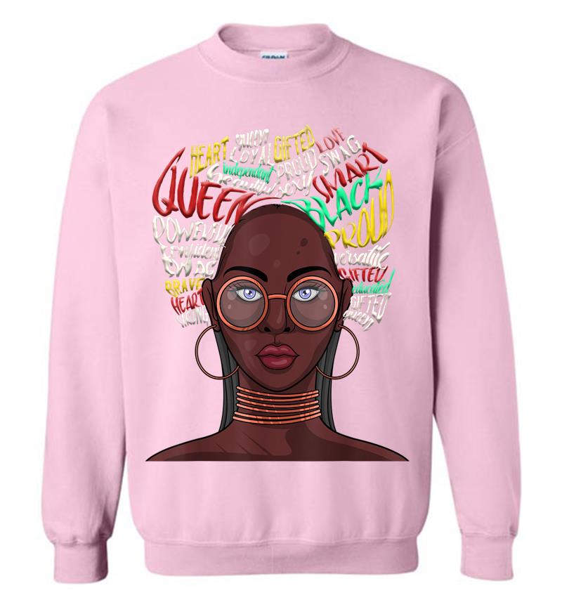 Inktee Store - Black Queen For African American Natural Afro Sweatshirt Image