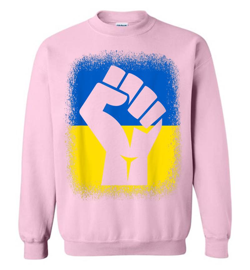 Inktee Store - Bleached Shirts Fist Flag I Stand With Ukraine Solidarity Sweatshirt Image
