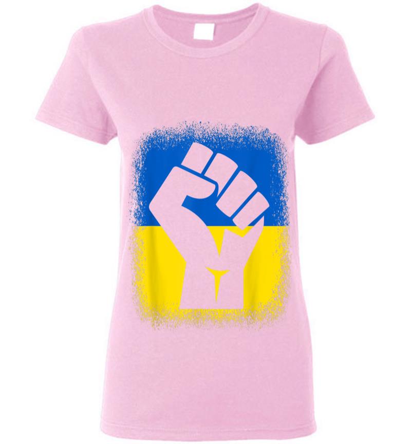 Inktee Store - Bleached Shirts Fist Flag I Stand With Ukraine Solidarity Women T-Shirt Image