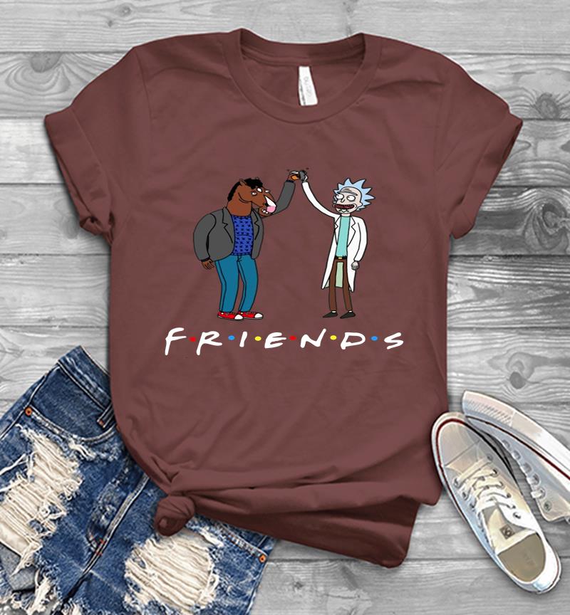 Inktee Store - Bojack Horseman And Rick Morty Is Friends Tv Show Mens T-Shirt Image