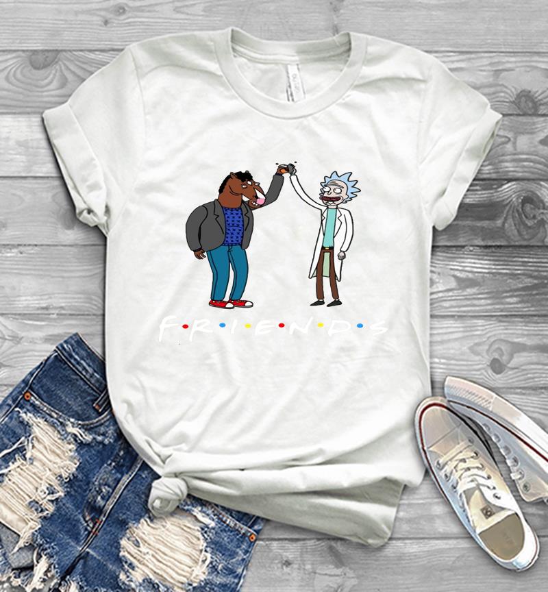 Inktee Store - Bojack Horseman And Rick Morty Is Friends Tv Show Mens T-Shirt Image