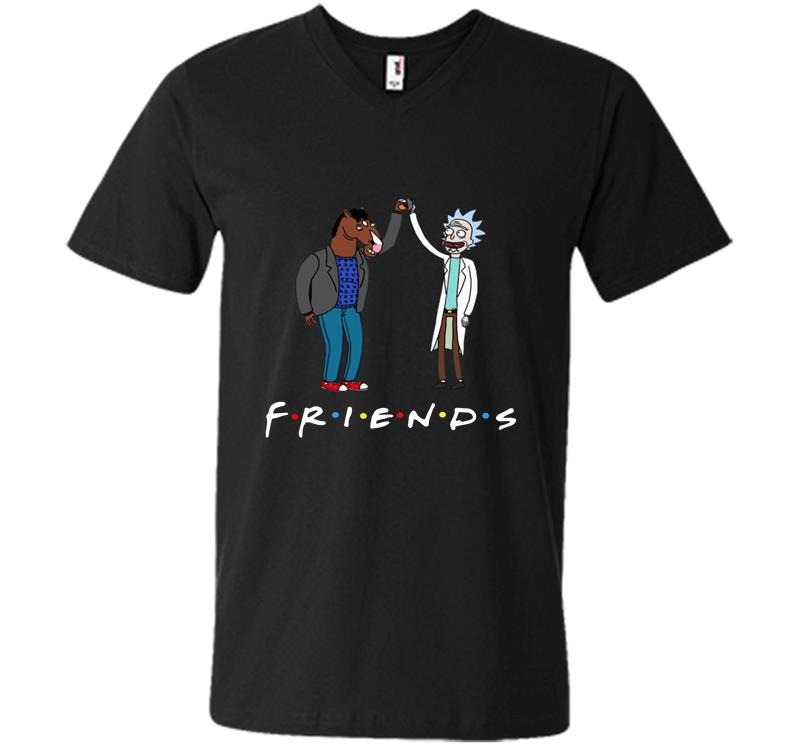 Bojack Horseman And Rick Morty Is Friends Tv Show V-Neck T-Shirt