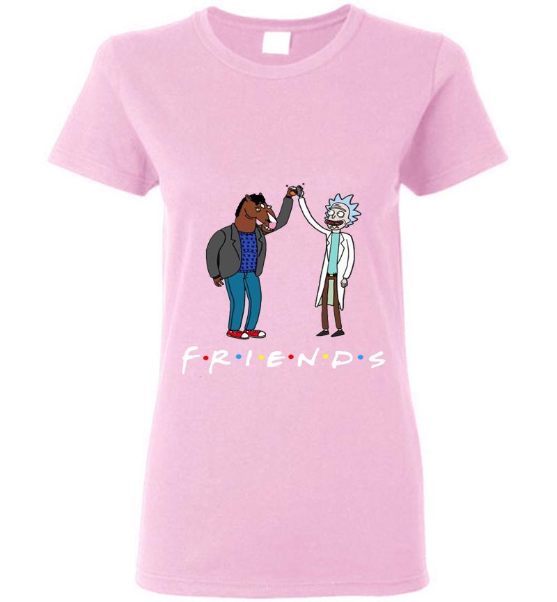 Inktee Store - Bojack Horseman And Rick Morty Is Friends Tv Show Womens T-Shirt Image