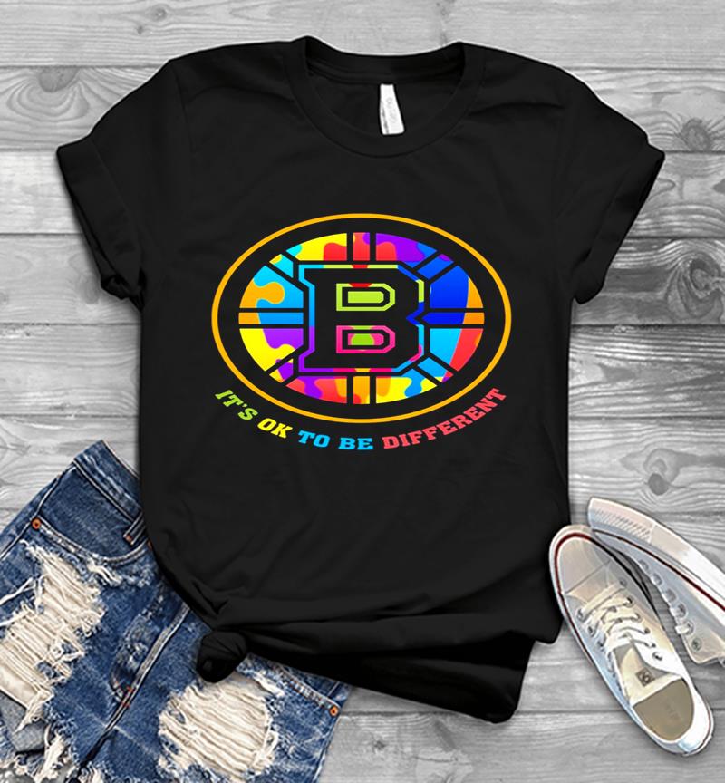 Boston Bruins Autism Its Ok To Be Different Mens T-Shirt