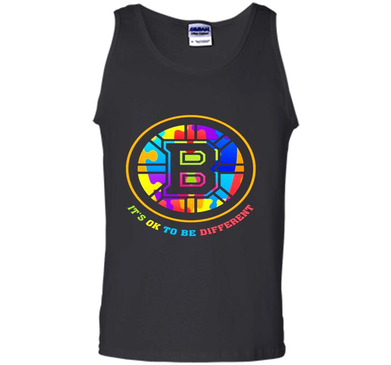 Inktee Store - Boston Bruins Autism Its Ok To Be Different Mens Tank Top Image