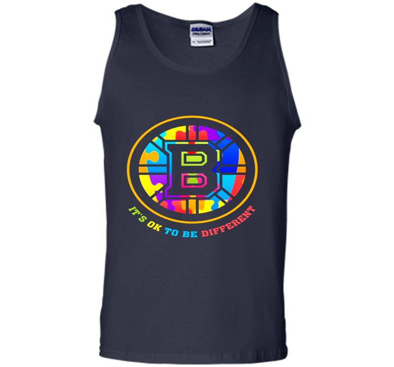 Inktee Store - Boston Bruins Autism Its Ok To Be Different Mens Tank Top Image