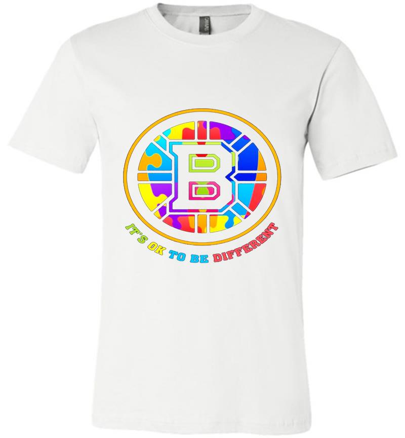 Inktee Store - Boston Bruins Autism Its Ok To Be Different Premium T-Shirt Image