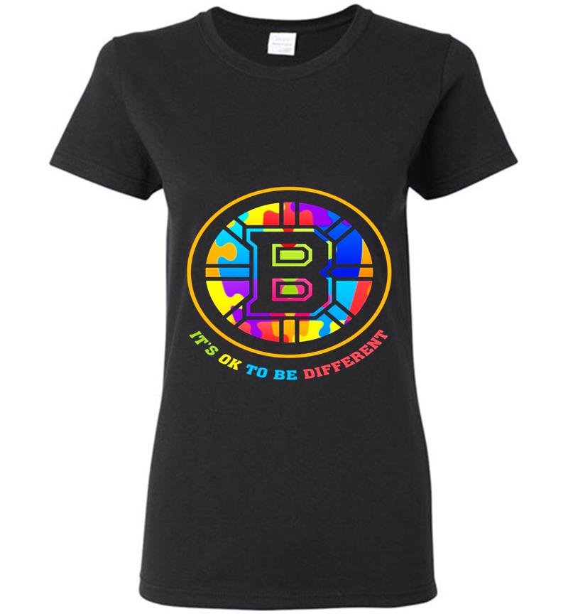 Boston Bruins Autism Its Ok To Be Different Womens T-Shirt