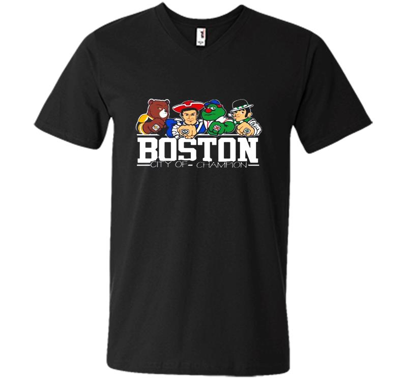 Boston City Of Champion V-neck T-shirt
