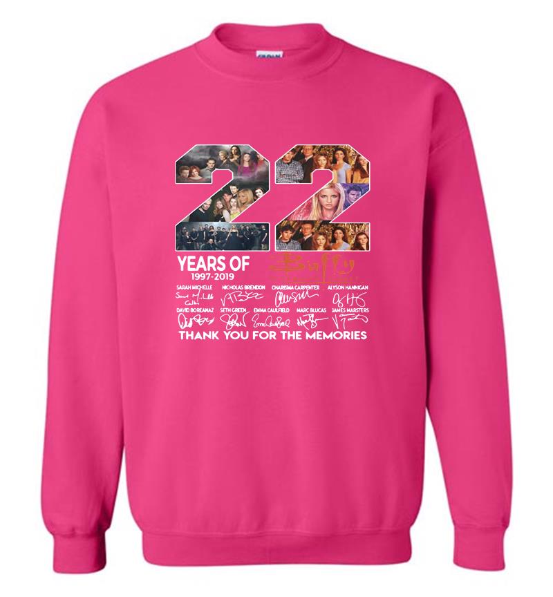 Inktee Store - Buffy The Vampire Slayer 22Nd Years Of 1997-2019 Signature Sweatshirt Image