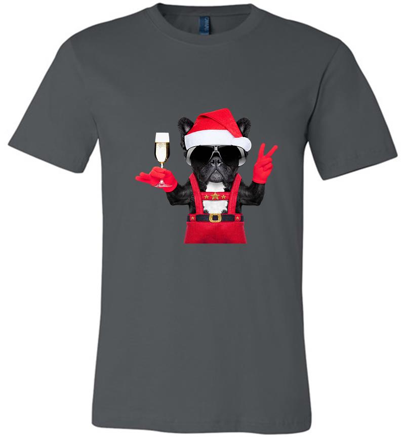 Bulldog Deapool Santa Wine Christmas Premium T-Shirt