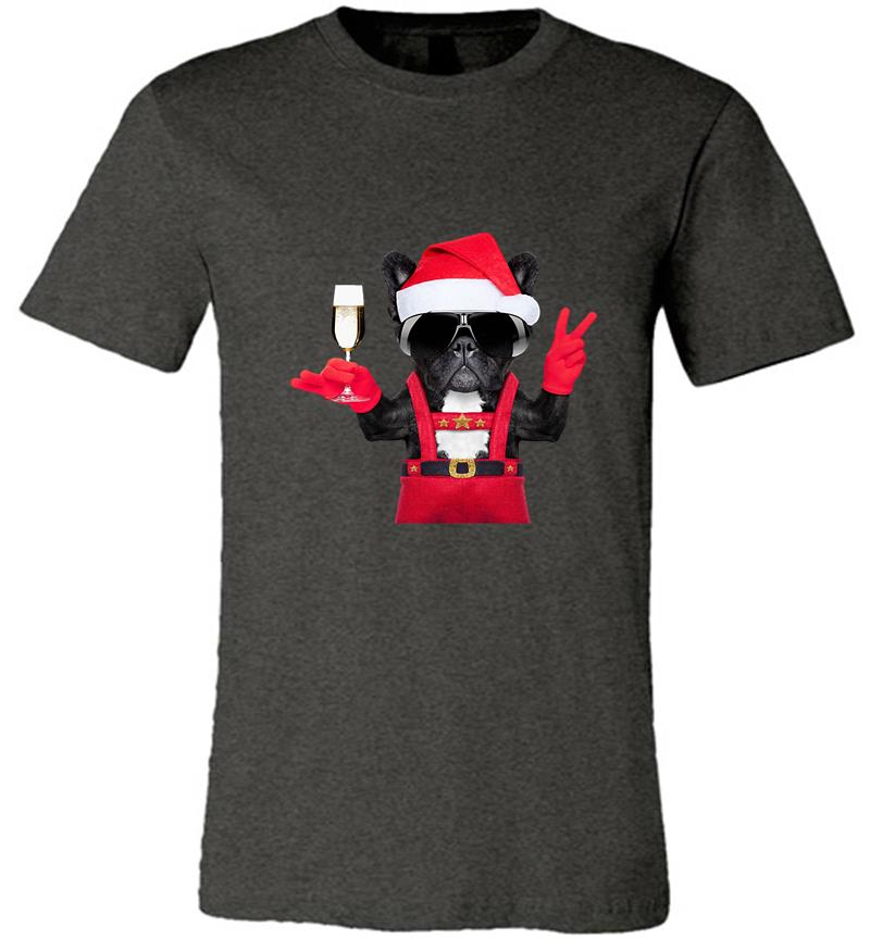 Inktee Store - Bulldog Deapool Santa Wine Christmas Premium T-Shirt Image