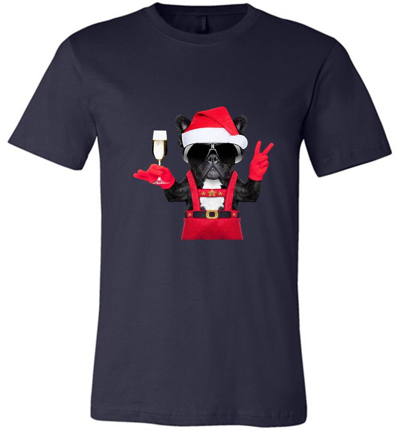 Inktee Store - Bulldog Deapool Santa Wine Christmas Premium T-Shirt Image