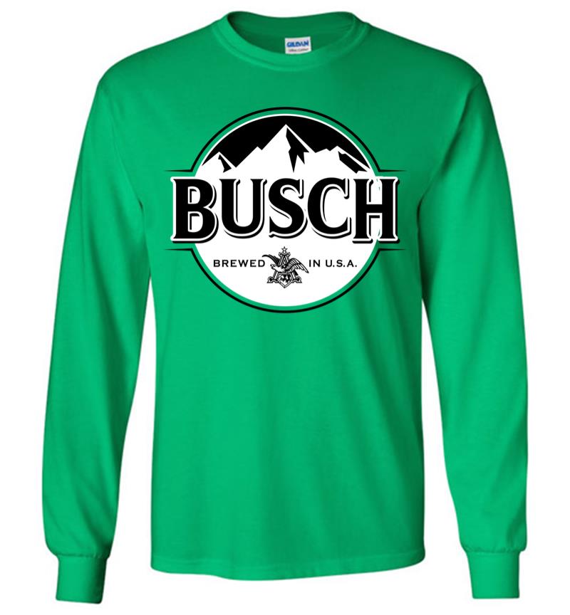 Inktee Store - Busch Beer Black &Amp; White Logo Long Sleeve T-Shirt Image